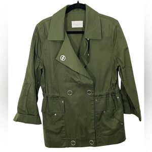 Sandro Paris Olive Green Utility Double Breasted Jacket Women’s Size‎ EU 38 US 6